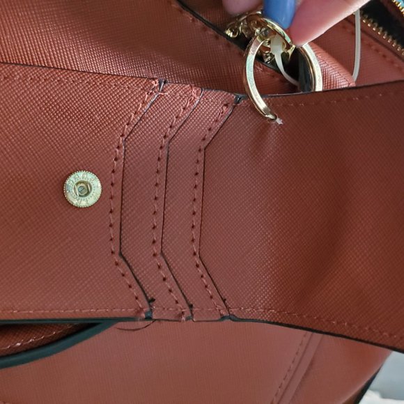 BRAND NEW Steve Madden Cognac Bdelta Satchel Purse - Picture 9 of 9